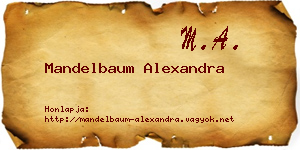 Mandelbaum Alexandra névjegykártya